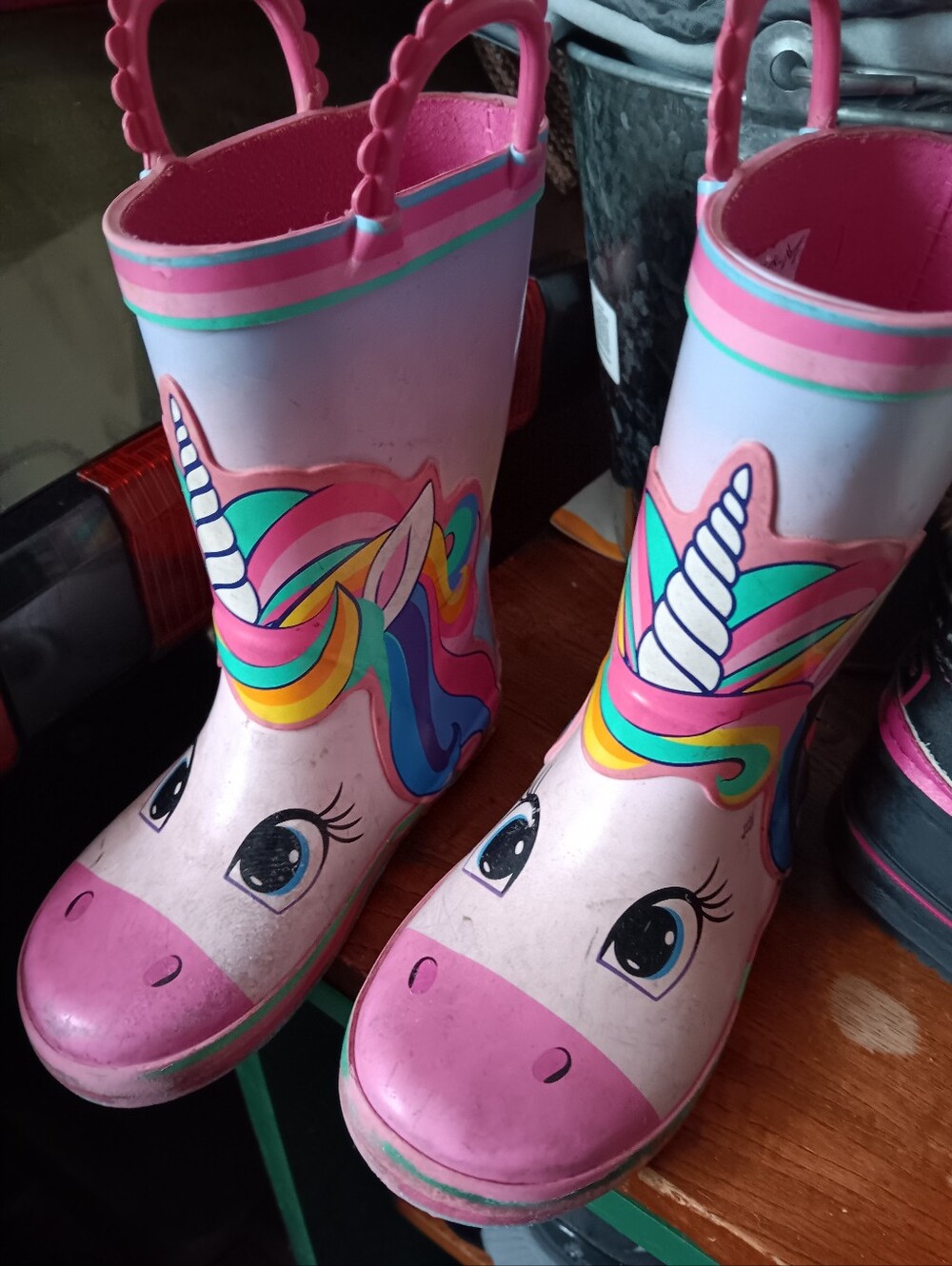 unicorn toddler rain boots size 7/8